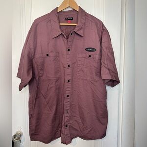 Airwalk Men's Casual Maroon Button Down Shirt